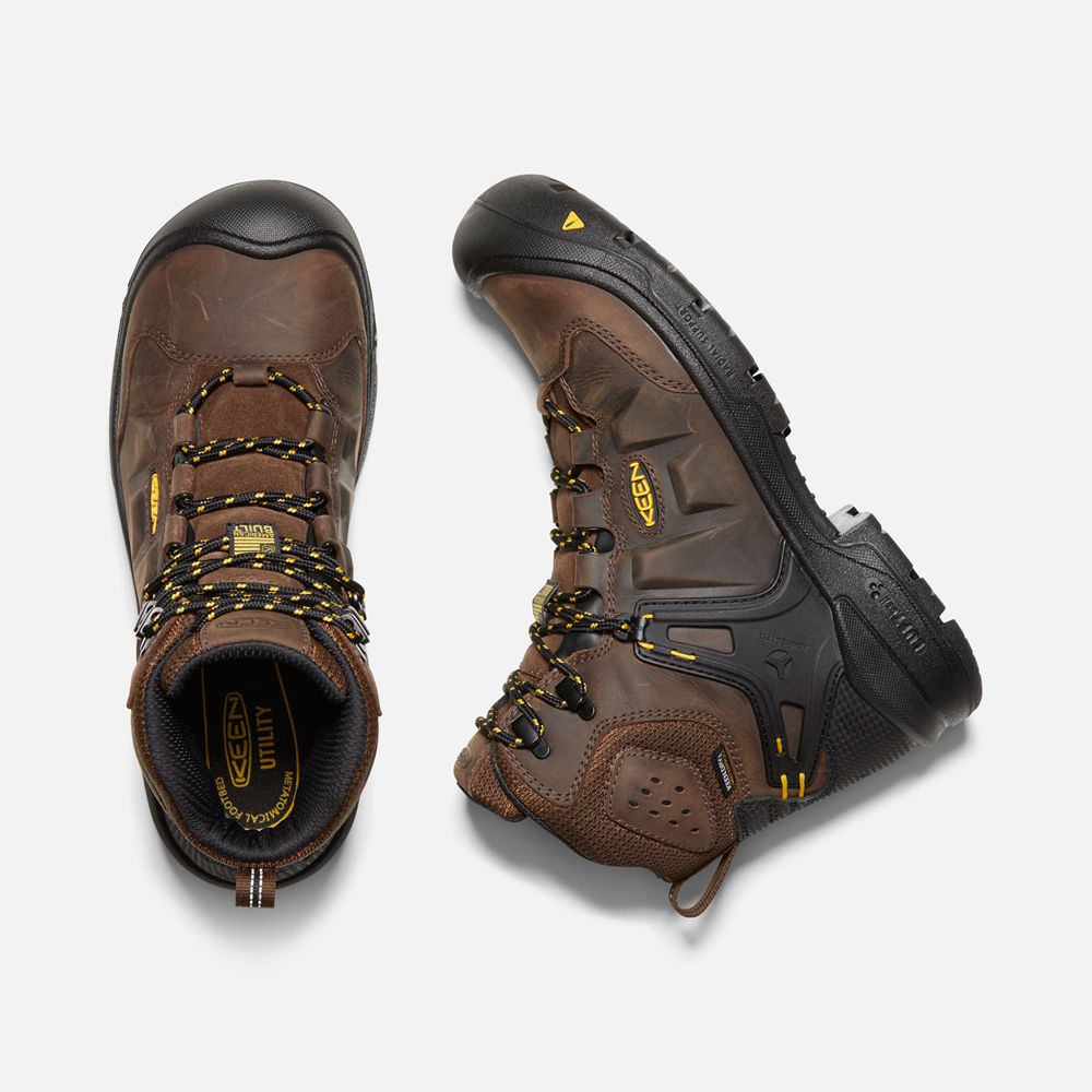 Botas de Trabajo Keen Mexico Marrom - Hombre Dover 6\" Wp (Carbon-Fiber Toe) - ZM7649182